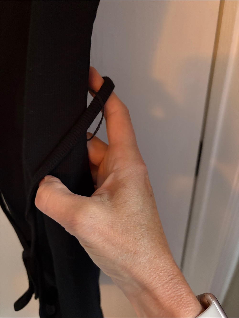 ASOS Black Ribbed Top with Logo Tag - Picture 3 of 7